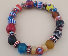 Vintage Venetian Stylr Mix Glass Beads Bracelet