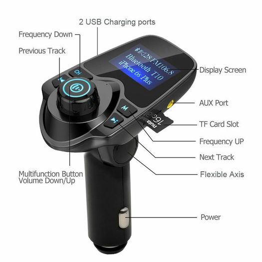 Wireless Bluetooth FM Transmitter Modulator Car Kit MP3 Player Dual USB Charger