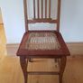 Antique Vintage Chair with Rattan Woven Seat Pad Image 3