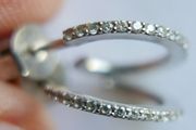 Vintage Sterling Silver 925 Hoop Studs Earrings 1,5g