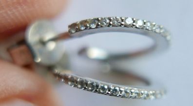 Vintage Sterling Silver 925 Hoop Studs Earrings 1,5g
