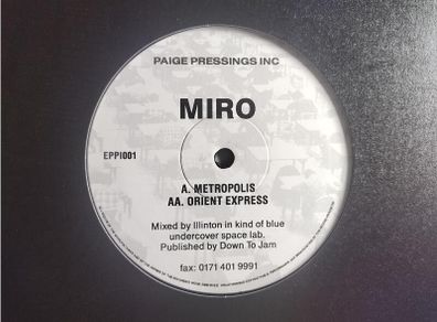 Miro - Metropolis + Orient Express - Paige Pressings Inc - Under-rated Trance GEM Classic!!!