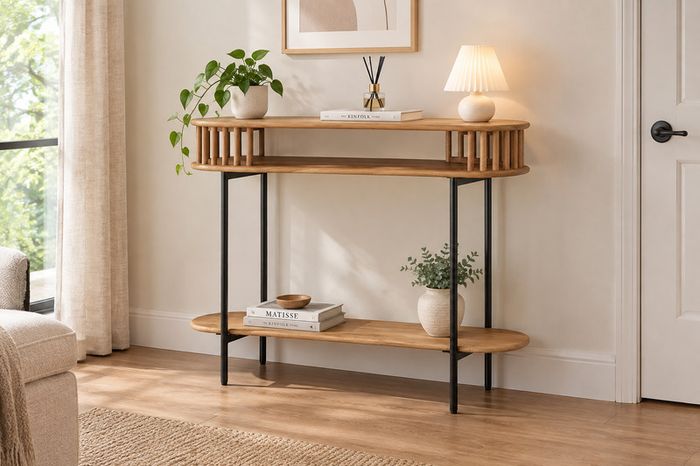 Handmade End Table Teak Brown