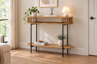 Handmade End Table Teak Brown