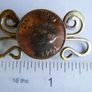 Vintage Twisted brass and Copper Foreign Coin Pin Image 8