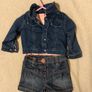 Next Shorts, Denim Jacket & pink Top Image 2