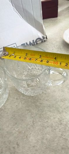 Reims France Milk Jug and Open Sugar Bowl Cut Glass Mid Century Hobnail and Oval Cut