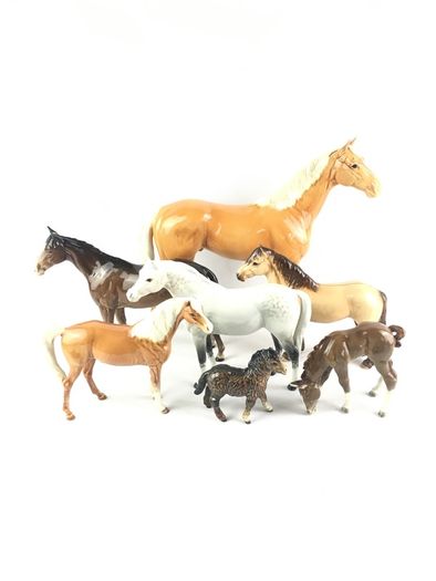 7 Beswick horse figurines AF