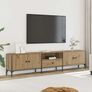 TV Cabinet with Drawer Artisan Oak 200x25x44 cm Engineered Wood Image 2