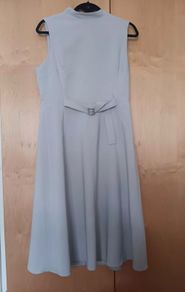 ASOS Light Grey Dress with Triangle Cutout Back.