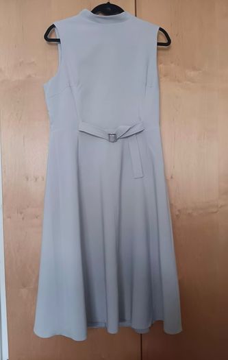 ASOS Light Grey Dress with Triangle Cutout Back.