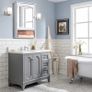 Bathroom Medicine Cabinet Wall Mounted Mirror Cabinet with Single Doors and Adjustable Shelf, Accent Home Furniture Wooden Storage Cabinets Organizer, White Image 2