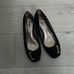 Navy Suede Wide Fit, size 5.5
