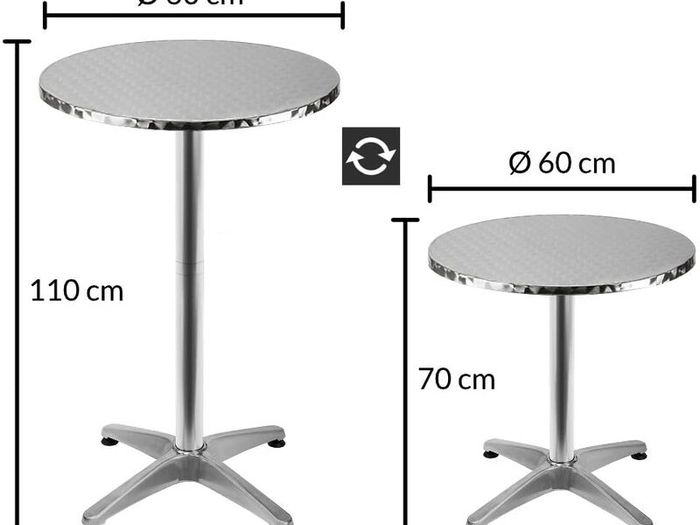 Round Bistro Table with Folding Tray, Adjustable Height Bar Table for Indoor, Outdoor AVAILABLE FOR COLLECTION