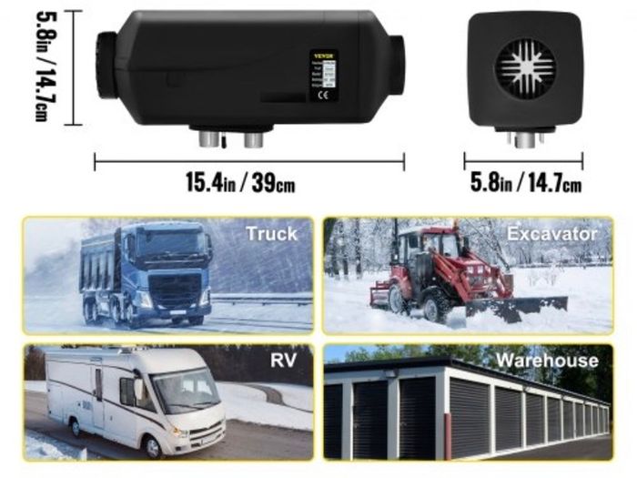 12v 5kw 1 Holes Air Diesel Heater + 2 Silencers Lcd Switch For Car Truck Car