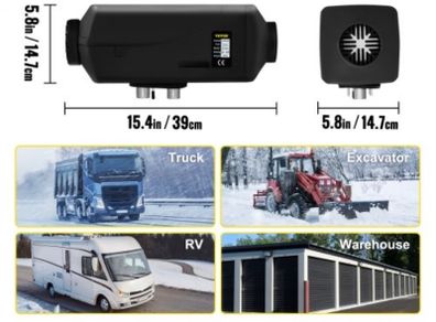12v 5kw 1 Holes Air Diesel Heater + 2 Silencers Lcd Switch For Car Truck Car