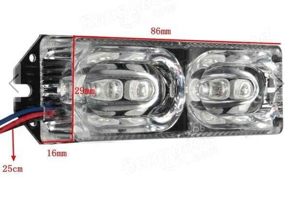 12V 6LEDs  Warning  Light  Strobe Flashing Emergency Lamp