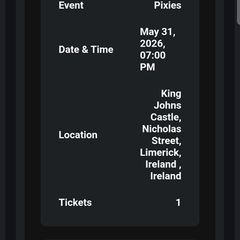 pixies ticket