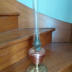 Antique French copper/brass oil lamp works