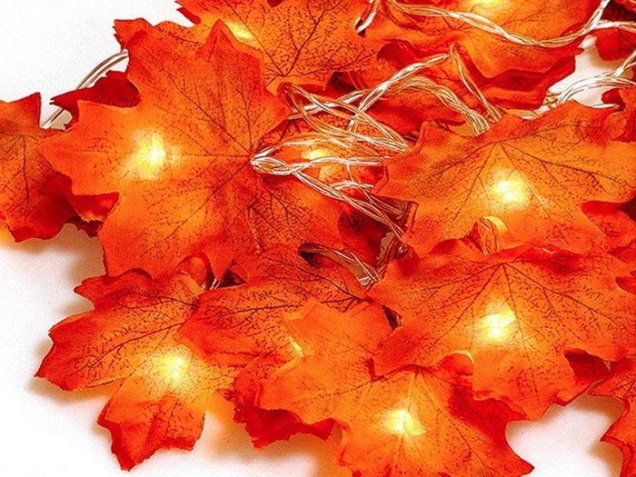 Autumn Decorations, Ainkedin Fairy Lights, 20 Maple Leaf Light, Garden Lights Outdoor Lights, Autumn Wreath, Christmas Decorations Halloween Decorations Leaves Decoration Thanksgiving Decorations