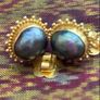 Carolyn Tyler Designer 22ct Gold & Tahitian Pearl Earrings Image 5