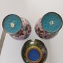 Vintage Chinese Cloisonne vases and plate Image 5