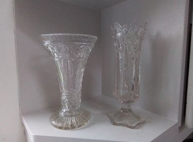 Two Pressed Glass Vases