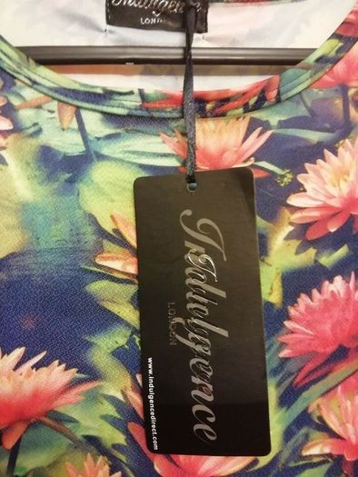 Indulgence London Bodycon Lotus Flower Dress UK10 New With Tags Floral Payment By REVOLUT or PAYPAL