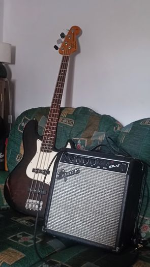 SX Bass Guitar and Squier BP 15 Amp Great Starter Set