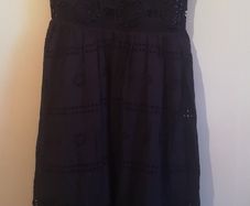 ASOS Ladies Navy Dress With Lace Trim Lined Sleeveless New With Tags Size UK4 CAN POST