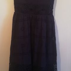 ASOS Ladies Navy Dress With Lace Trim Lined Sleeveless New With Tags Size UK4 CAN POST