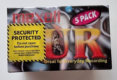 Tape cassete Maxell, 5 pack, unopened. Made in Malasia.