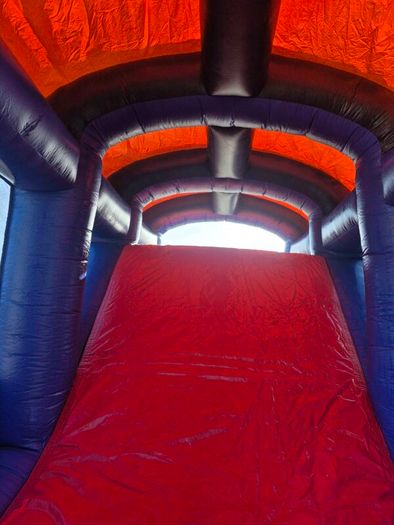 Obstacle course and slide