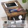 C Shaped Side Table Set with Charging Station Image 3