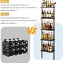 5 Tier Freestanding Wine Racks Liquor Bottle Display Shelf with Fences Image 3