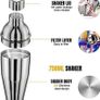 NEW SALE | New Cocktail Making Set, 17 Pieces Cocktail Shaker Set, Professional Cocktail Mixing Set, Cocktail Kit with 750ml Stainless Steel Shaker Image 4