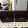 Two leather bed side lockers Image 2