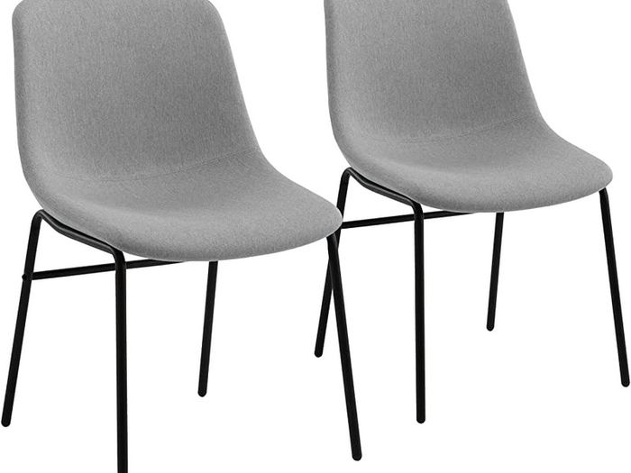 Dining Chair Set of 2pcs with Solid Iron Legs, Desk Chairs with Soft Seat Cushion, Suit for Living Room & Bedroom, Gray (FREE POSTAGE)