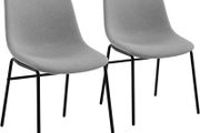Dining Chair Set of 2pcs with Solid Iron Legs, Desk Chairs with Soft Seat Cushion, Suit for Living Room &amp; Bedroom, Gray (FREE POSTAGE)