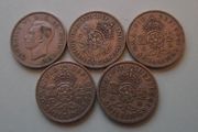 Great Britain. George VI. 5 Florins. Run of the years (1947-1951)