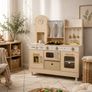 Wooden Kids Play Kitchen with Lights and Sounds Cream Image 2