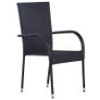 7 Piece Garden Dining Set Black Image 9