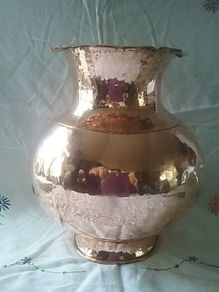 Large Hammered Copper Vase