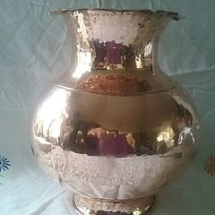 Large Hammered Copper Vase