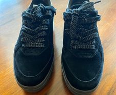 Fab TAMARIS Black Suede FlatForm trainers SIZE 39
