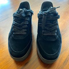 Fab TAMARIS Black Suede FlatForm trainers SIZE 39