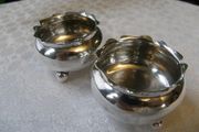 Pair Antique Victorian Sterling Silver Salt Cellars, Birmingham 1888, Deakin &amp; Francis, 38.8g