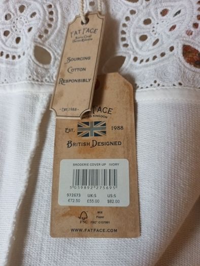 Fat Face Ivory  Cardigan/ JacketS. S- 12   B.N.W.T
