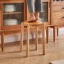 4pcs Solid Wood Round Stool, Shoes change Stool, Dressing Stool, Small stool, Stackable Stools for Living Room, Dining Room, Kitchen, Classroom, 27/27/45CM Natural Color Image 8