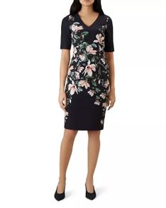 NEW - HOBBS Astraea Floral Sheath Dress  UK 14